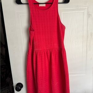 Everly Red Textured Dress